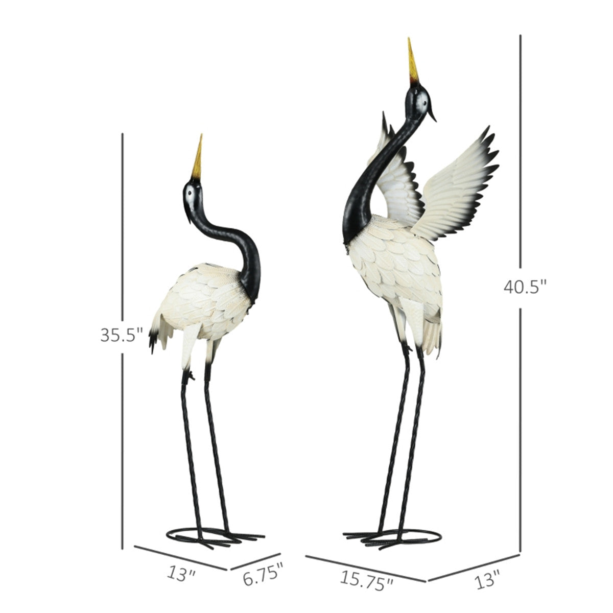 Last Day 50% OFF — 2 Lifelike Heron Garden Statues – Powder-Coated Steel