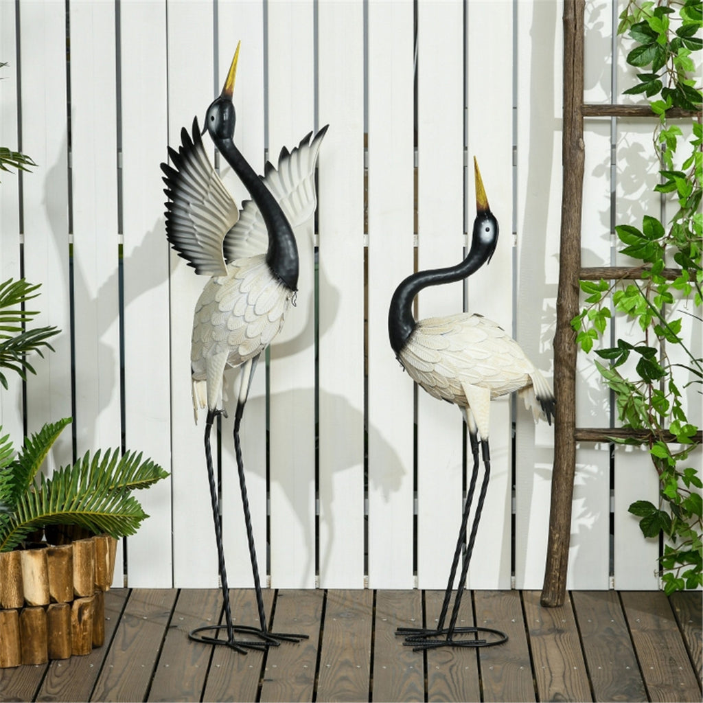 Last Day 50% OFF — 2 Lifelike Heron Garden Statues – Powder-Coated Steel