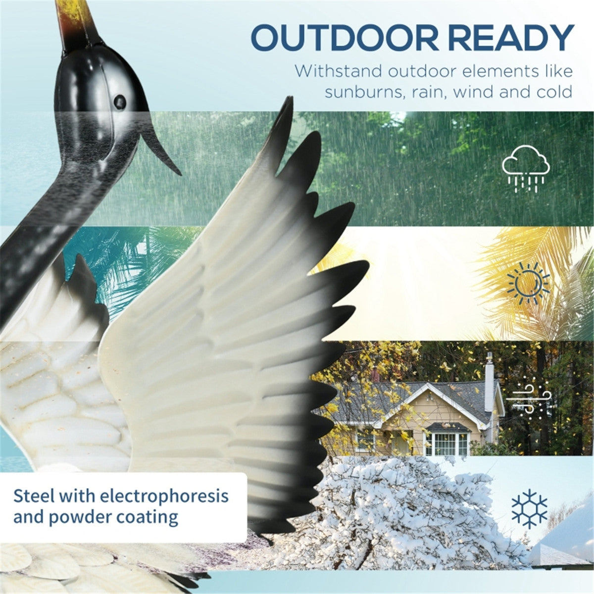 Two lifelike heron garden statues - image 7