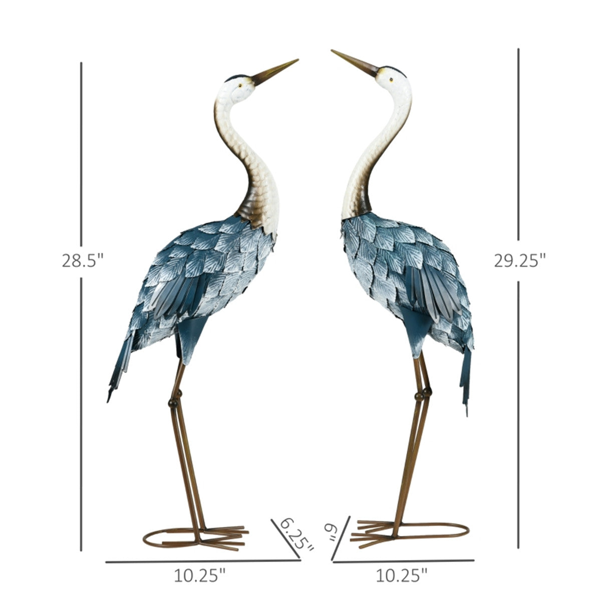 Two steel crane garden statues - image 4