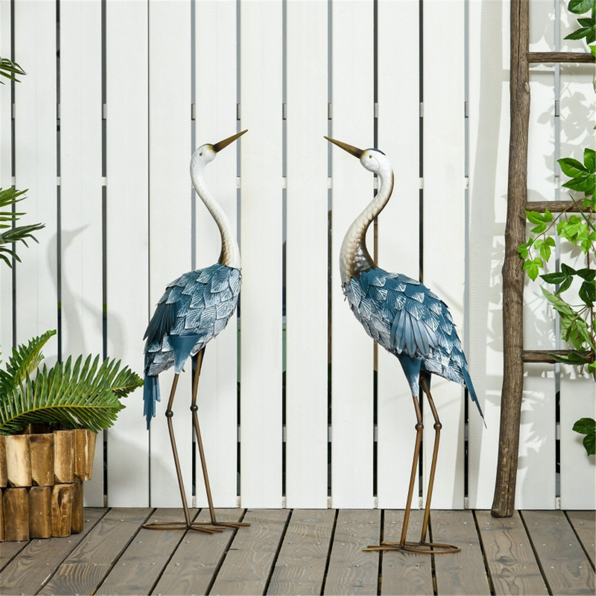 Two steel crane garden statues - image 6