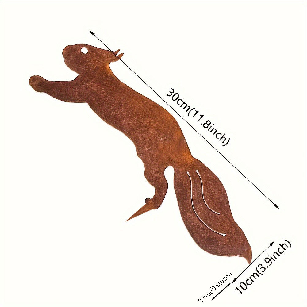 Iron squirrel branch insert garden decor - image 2