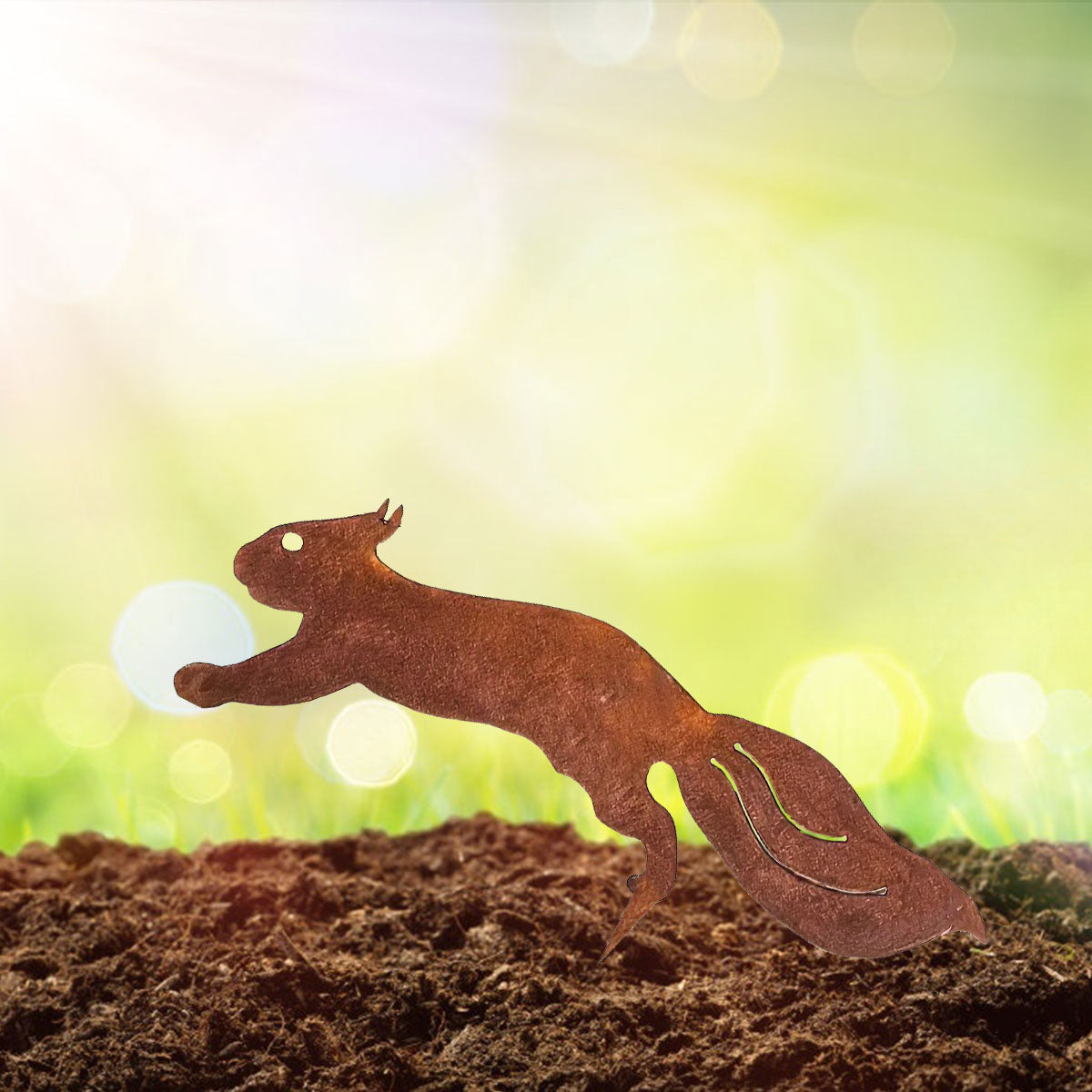Iron squirrel branch insert garden decor - image 6