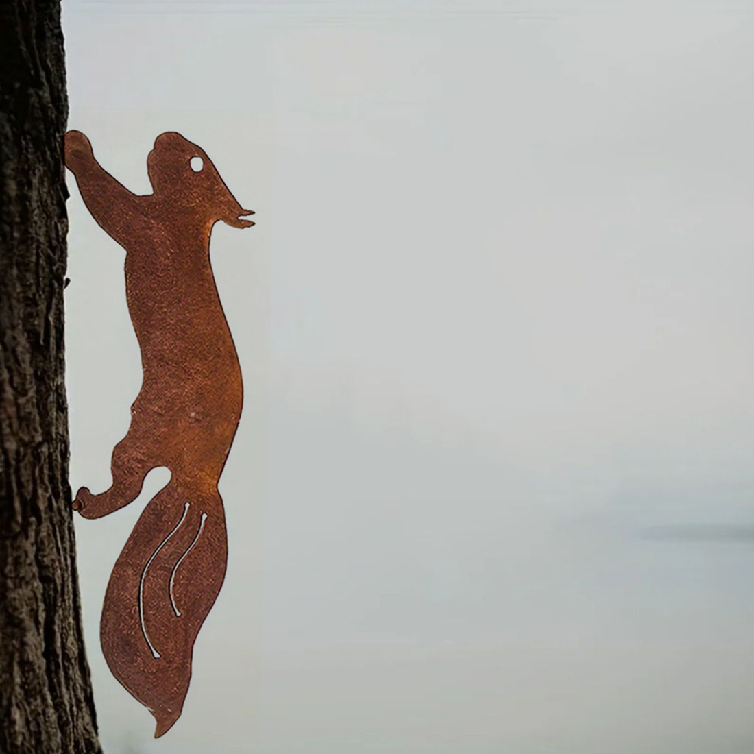 Iron squirrel branch insert garden decor - image 10