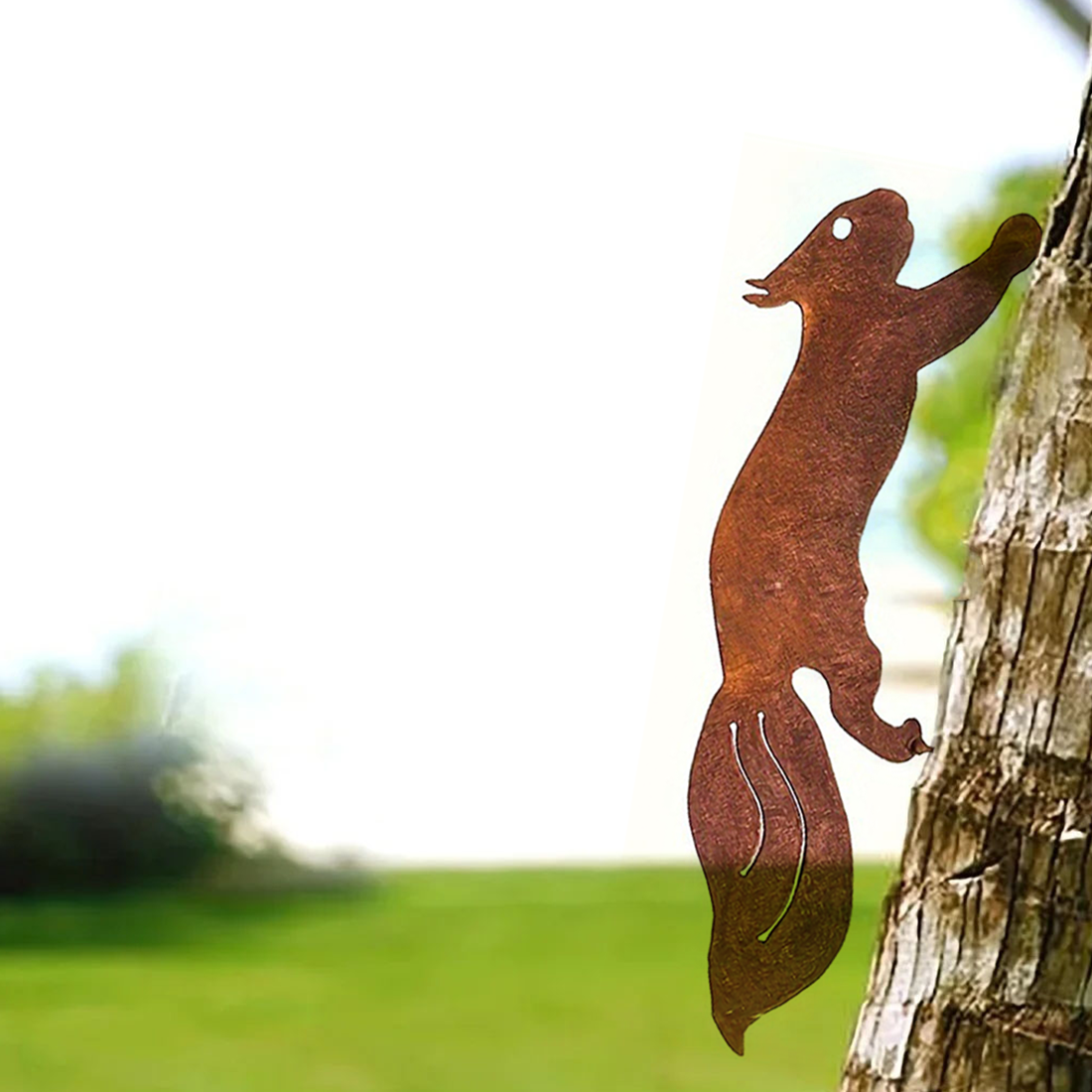 Iron squirrel branch insert garden decor - image 9