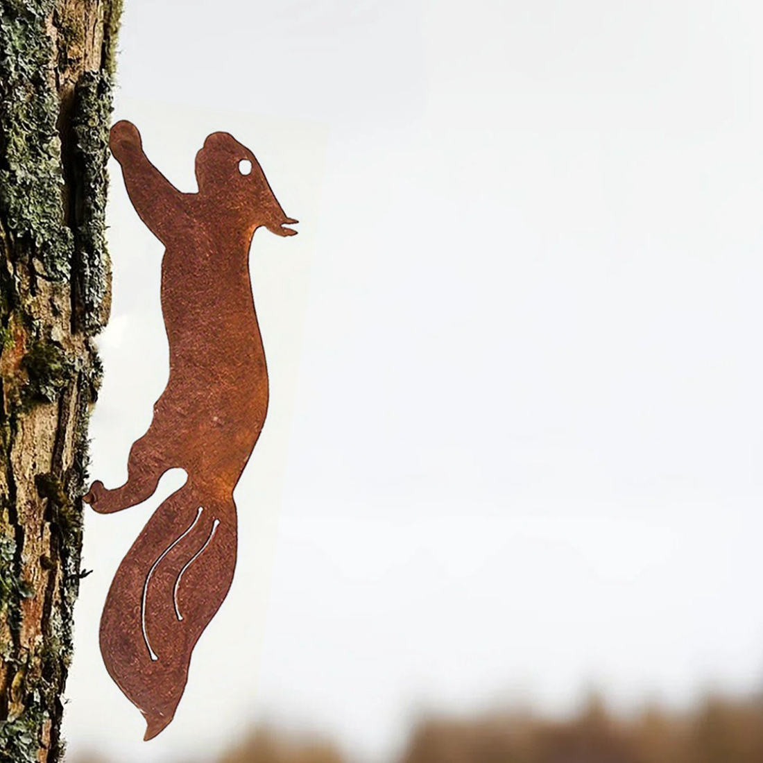 Iron squirrel branch insert garden decor - image 8
