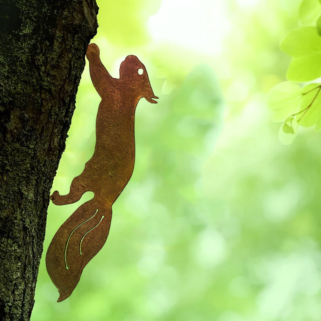 Iron squirrel branch insert garden decor - image 7