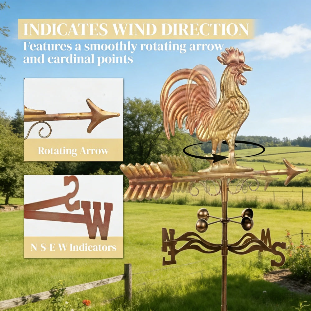 Metal rooster weather vane - image 6