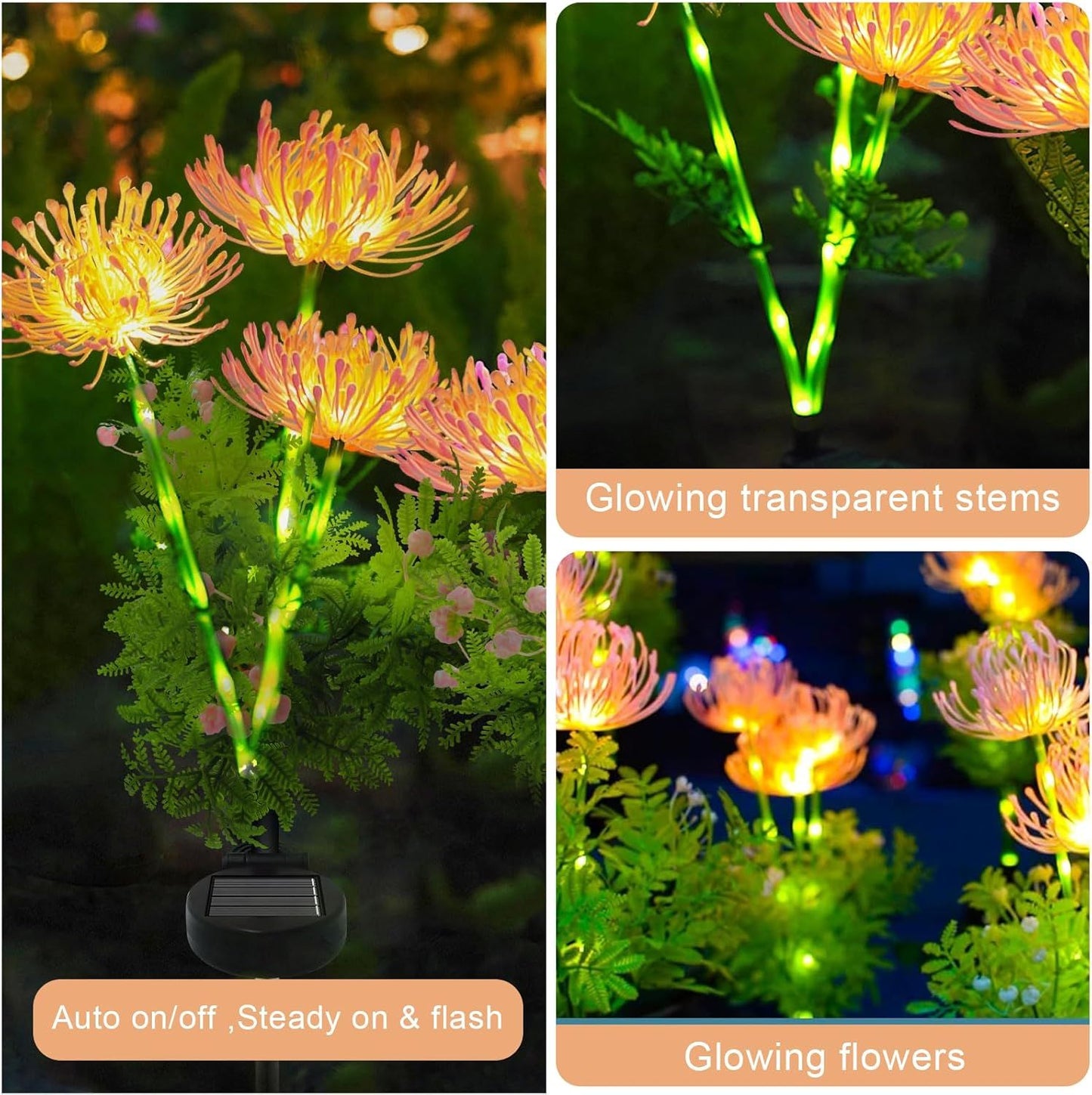Four-pack solar flower lights - image 4