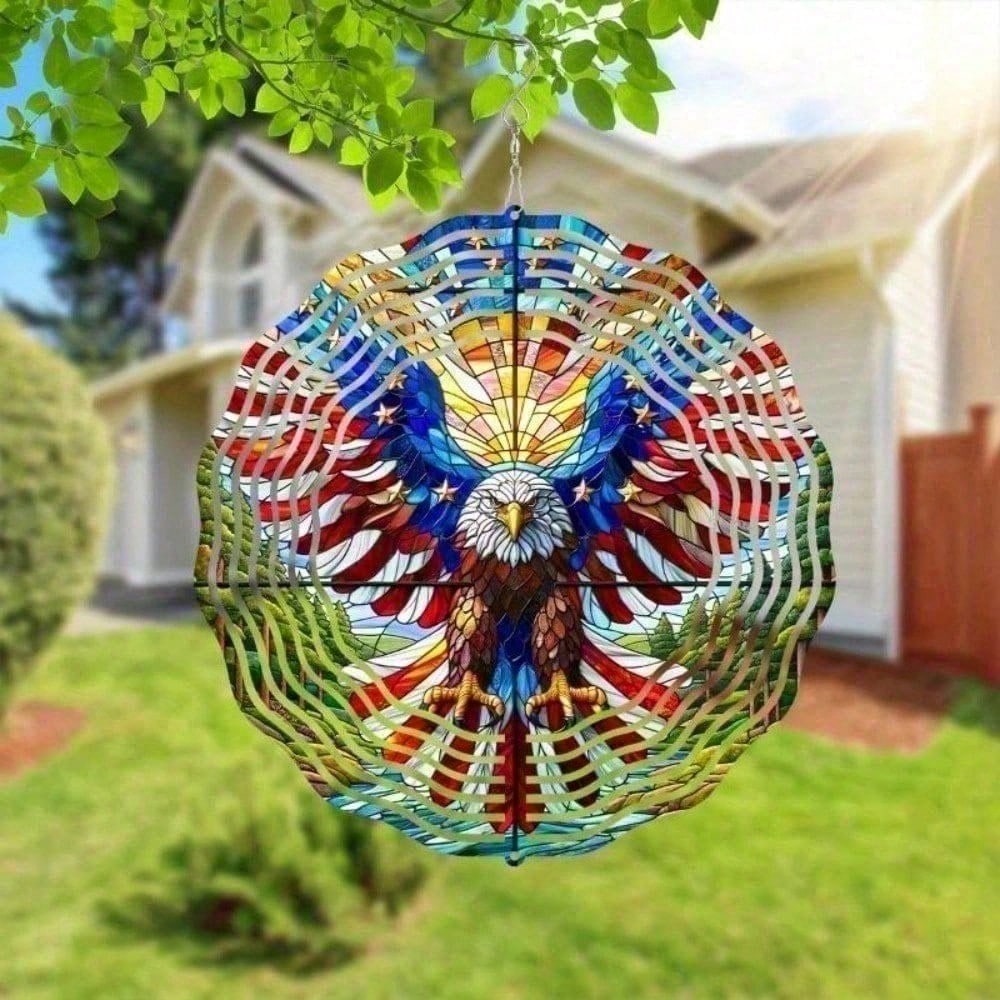 American flag eagle wind spinner - image 5
