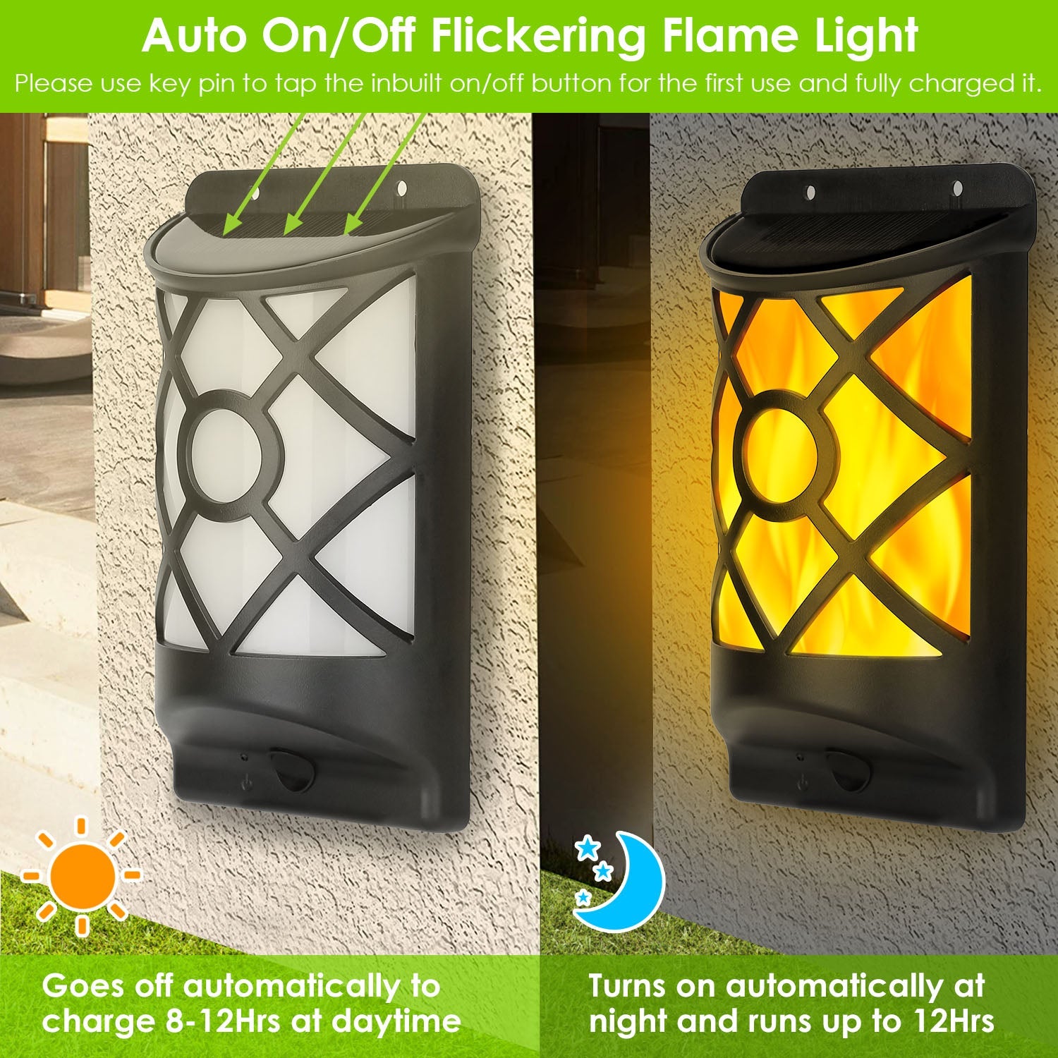 96-LED solar flame stake lights - image 6