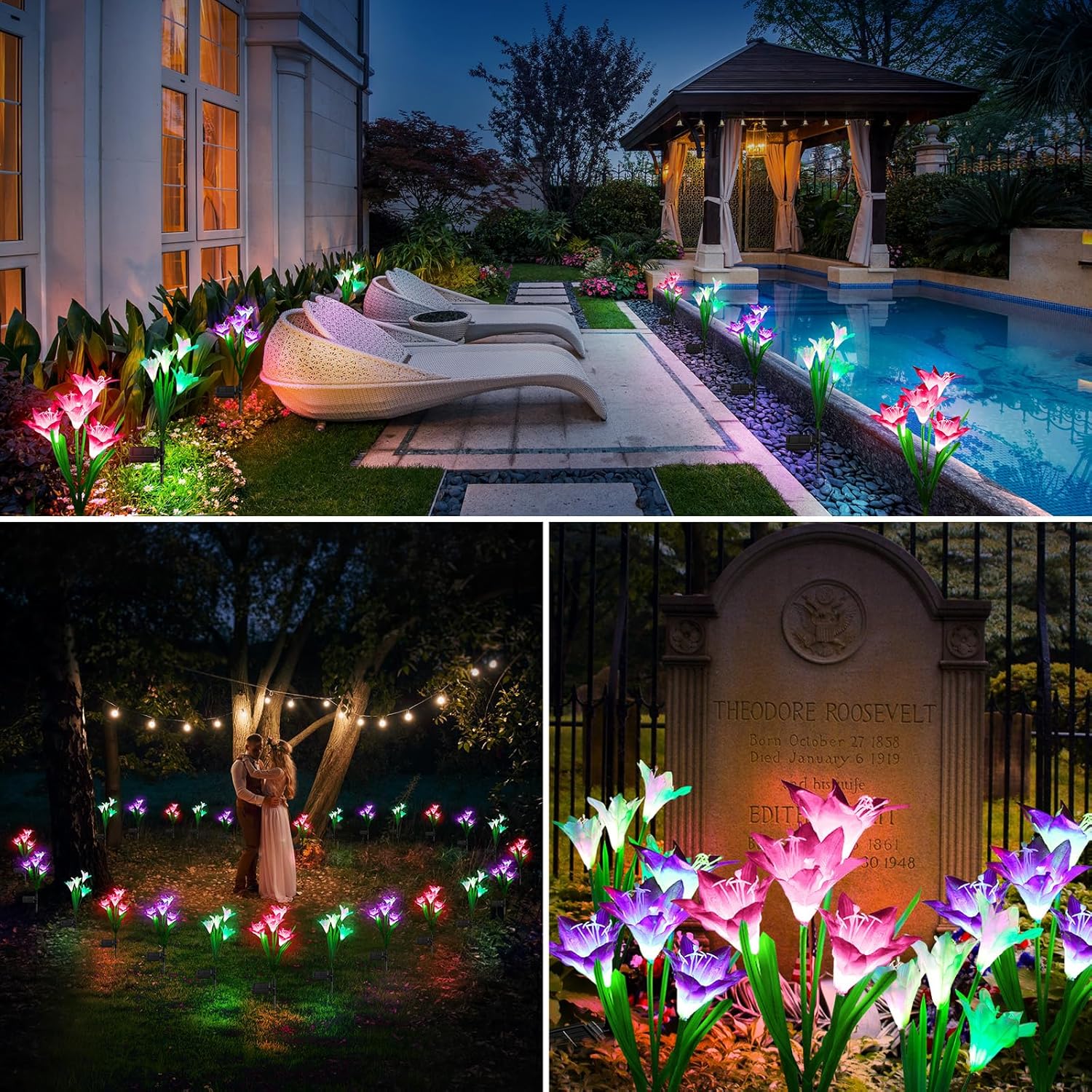 Four-pack color-changing solar lily lights - image 7