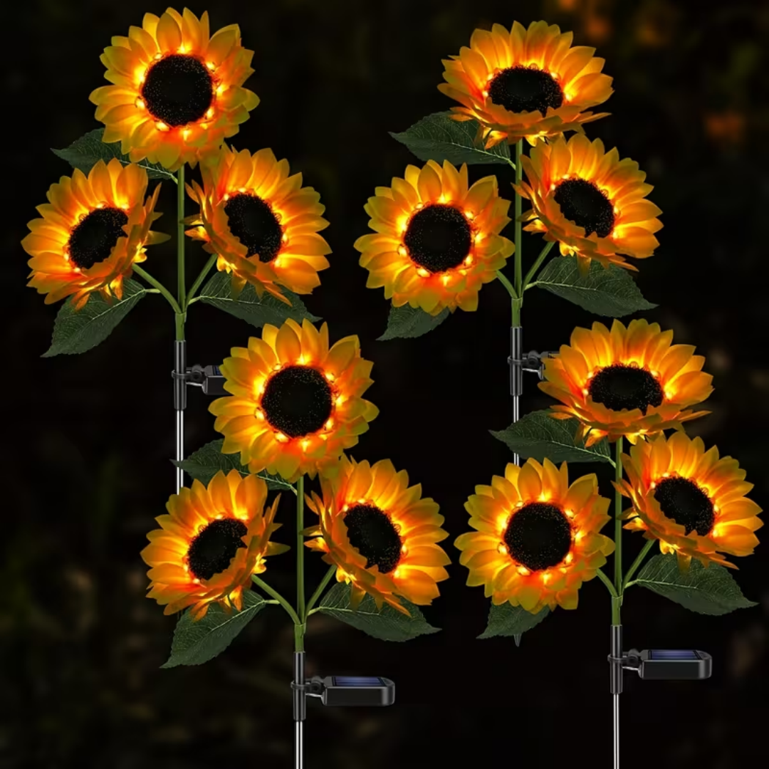 Solar sunflower lights, two sets - image 5