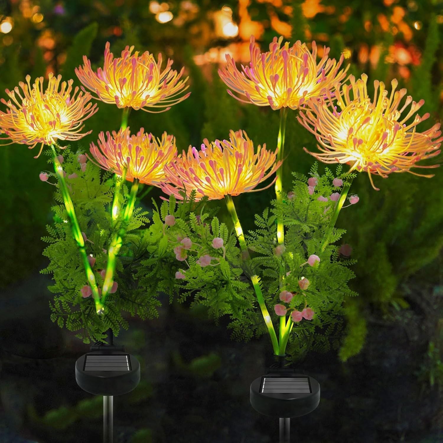 Four-pack solar flower lights - image 1