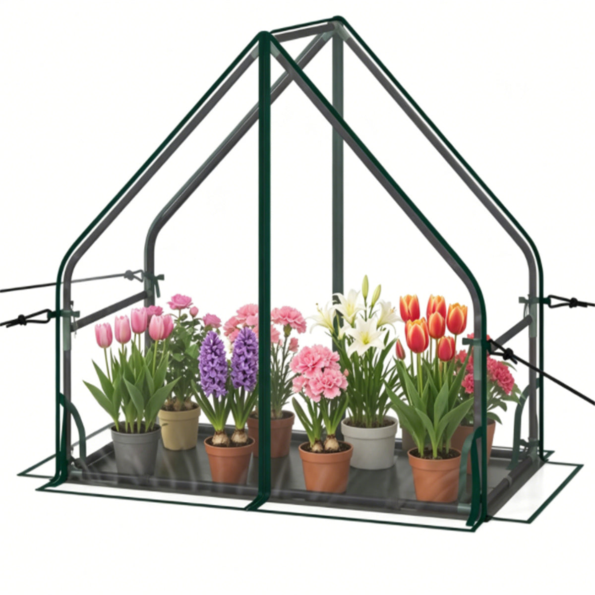 Portable Mini Greenhouse – 36 × 20 × 34 in, Clear PVC Cover