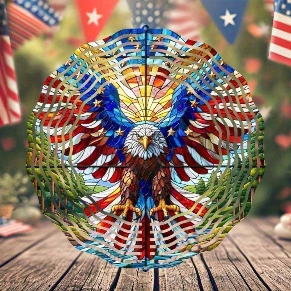 American flag eagle wind spinner - image 10