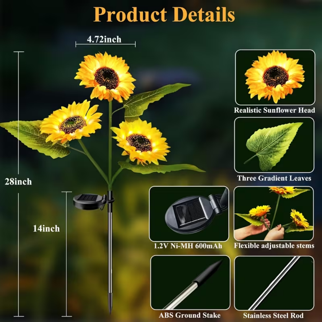 Solar sunflower lights, two sets - image 3