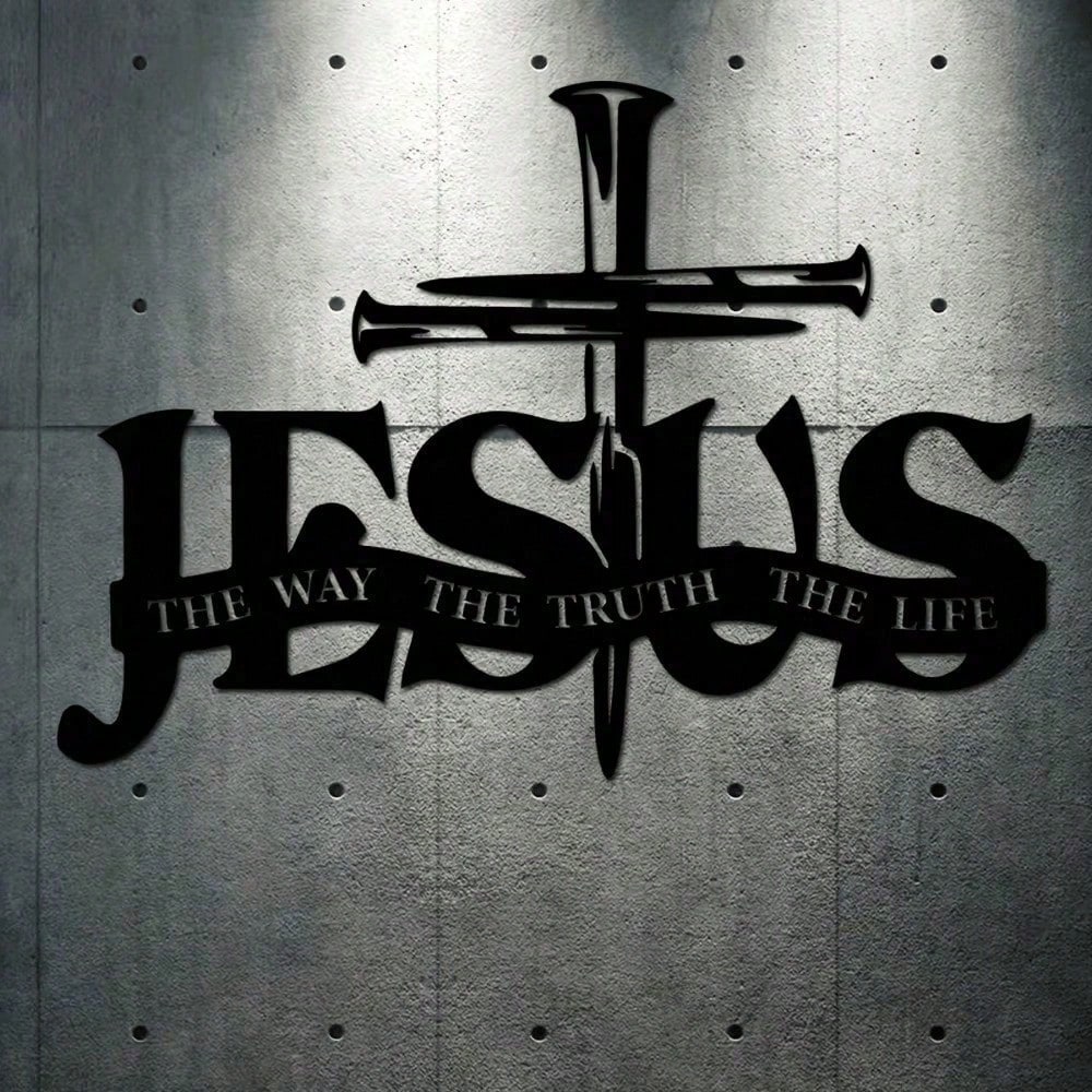 Limited-Time 50% OFF — CIFbuy Iron Jesus Cross Wall Art – “The Way, The Truth, The Life”