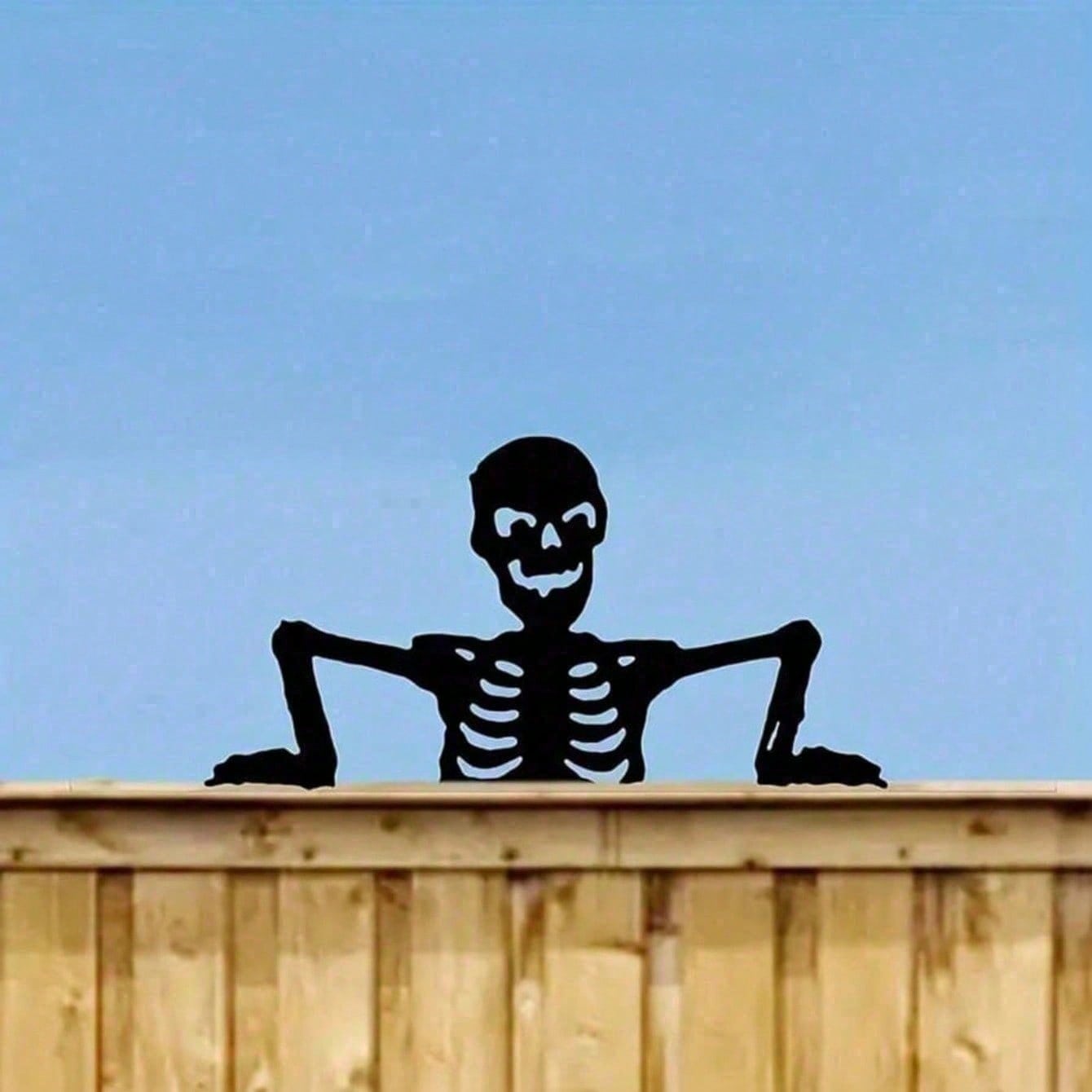 Metal skeleton fence topper for Halloween decor - image 4
