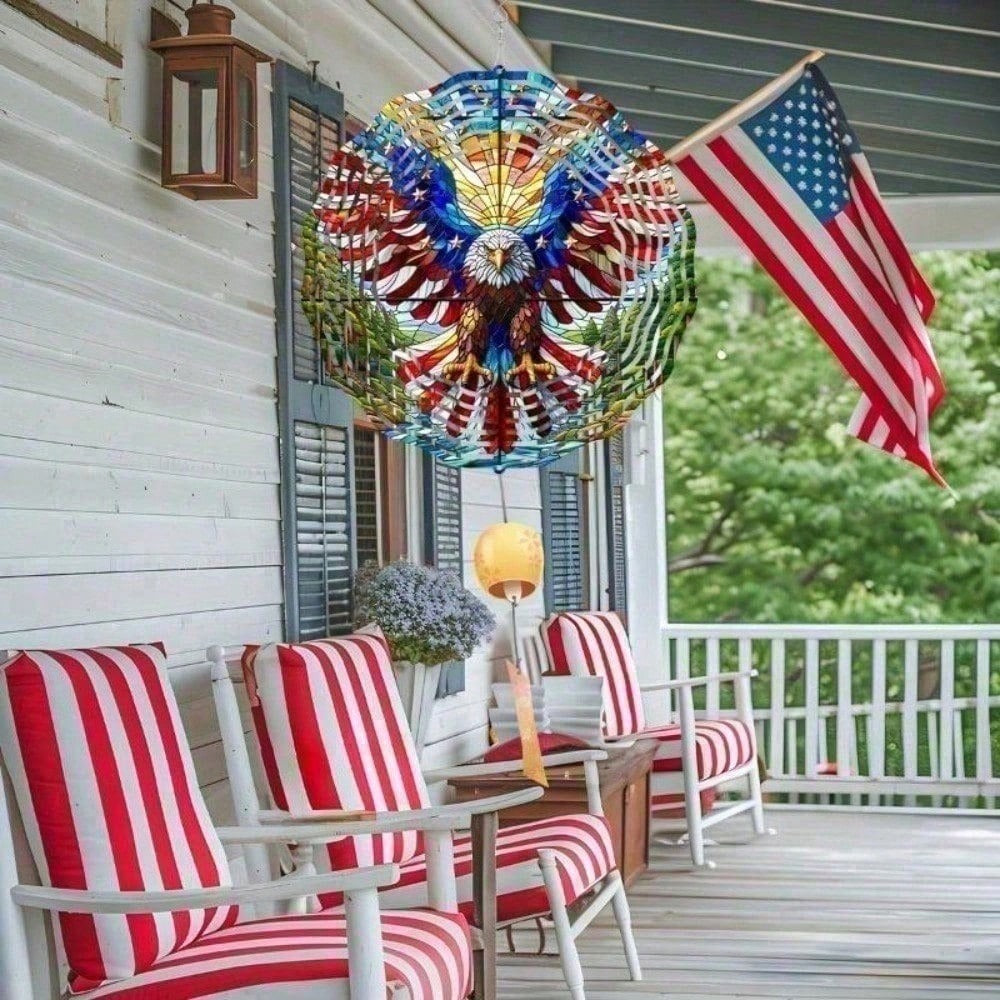 American flag eagle wind spinner - image 2